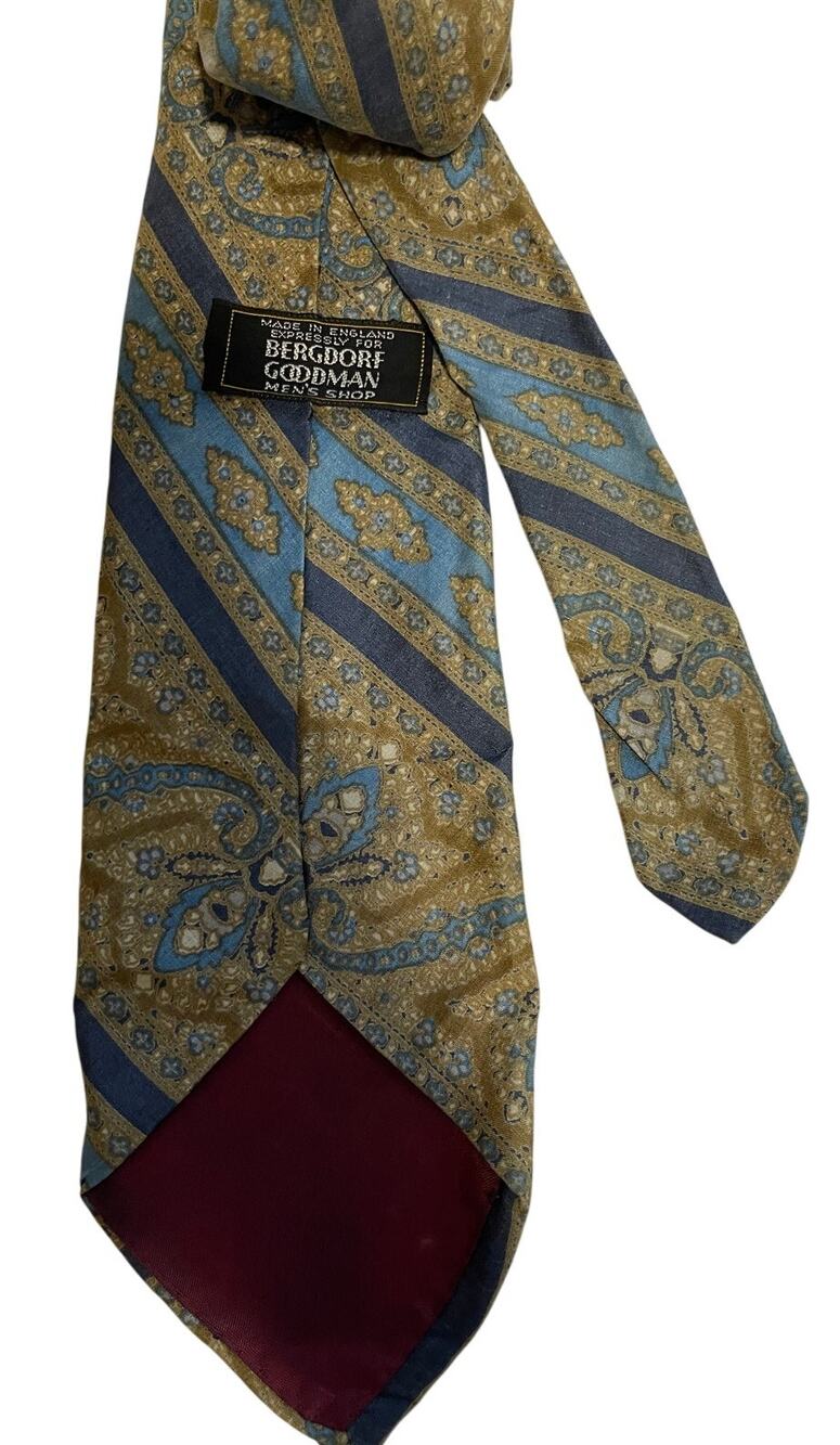 Vintage Bergdorf Goodman 100% Silk English Necktie Men's Designer Tie